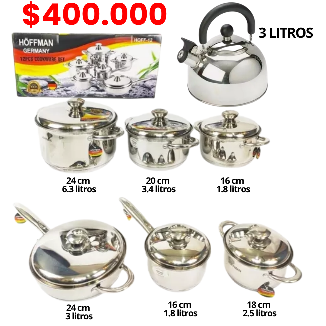 Set de Ollas Acero Alemán