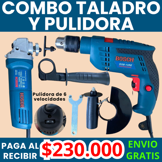 Combo Taladro + Pulidora